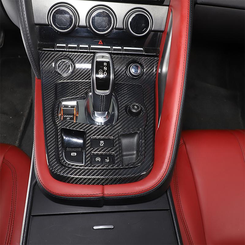 Real Carbon Fibre For For Jaguar F-TYPE 2013-2026 Car Central Control Shift Panel Cover Sticker Car Interior Accessories