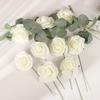 10-50Pcs Rose Artificial Flowers With Stem Foam Fake Roses Wedding Bouquet Centerpieces Decoration Birthday Party DIY Gift Craft