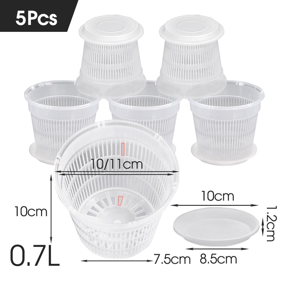 

5-20 шт прозрачный горшок для орхидеи с поддоном пластиковый цветочный горшок для помещений и улицы дышащий прорезной контейнер-бабочка кашпо