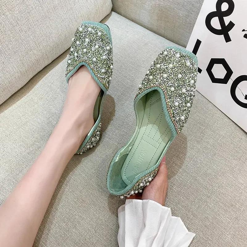 Women Fashion Flat Single Shoes Autumn Pointed Toe Shoes Flat Loafers Soft Sole Ladies Plus Size De Mujer