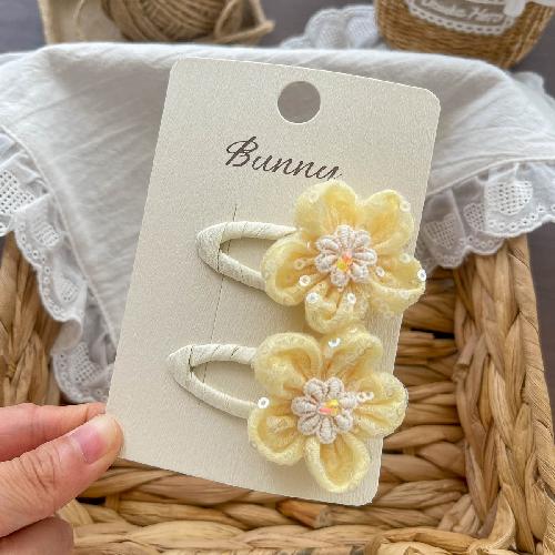 Summer Sequined Bow Flower Hairpin Sweet Children's Hair Accessories Do Not Hurt The Hair Side Bangs Hairpin Headdress Bb Clip