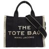 MARC JACOBS Excellent condition cotton canvas tote bag with front logo and the jacquard logo, medium, women's, black, M0017027 Tote Bag blackUsed