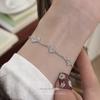 Cui Yan S925 Sterling Silver Korean Laser-Cut Heart Bracelet for Women - Simple, Light Luxury Fine Jewelry