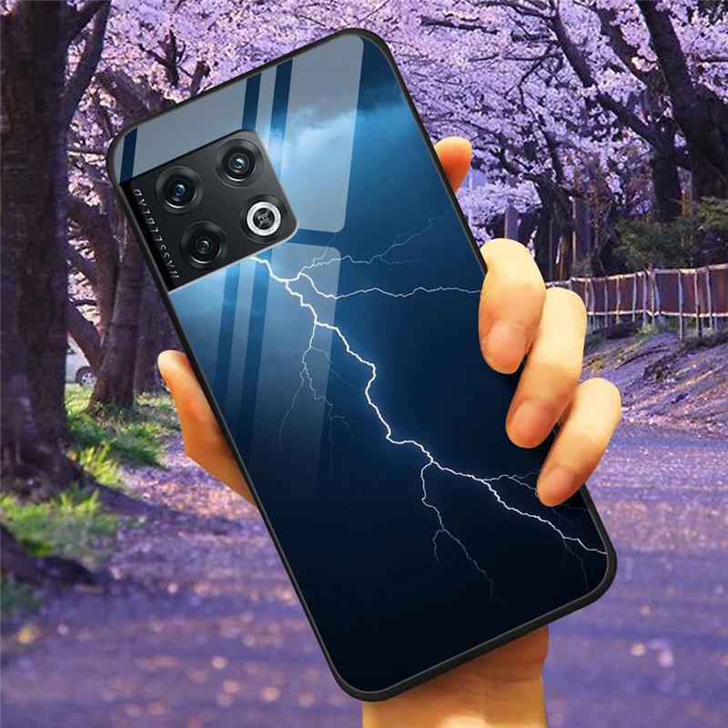 Für OnePlus 10 Pro 5G Hülle 6,7'' Gehärtetes Glas Sternenmarmor Harte Rückseite für One Plus 10Pro Funda Capa Oneplus10pro Coque