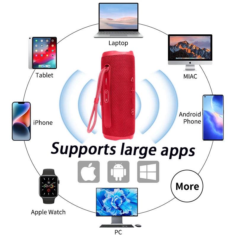 Cross-Border IPX6 Waterproof Portable Bluetooth Speaker with Subwoofer, Outdoor Multifunction Wireless FLIP6.