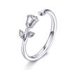 WOSTU 925 Silver Pet Cat Stackable Opening Ring For Women Snake Dog Adjustable Rings Fine Jewelry Party Birthday Gift