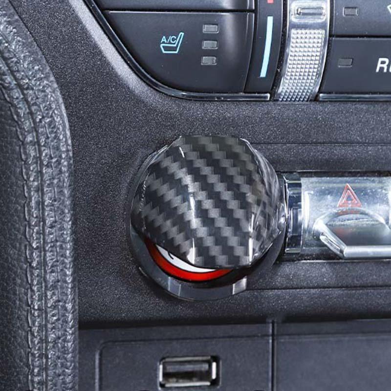Botão de navegação de controle central de carro/botão de partida adesivos decorativos de capa adequados para Ford Mustang 2015 Up ABS acessórios interiores