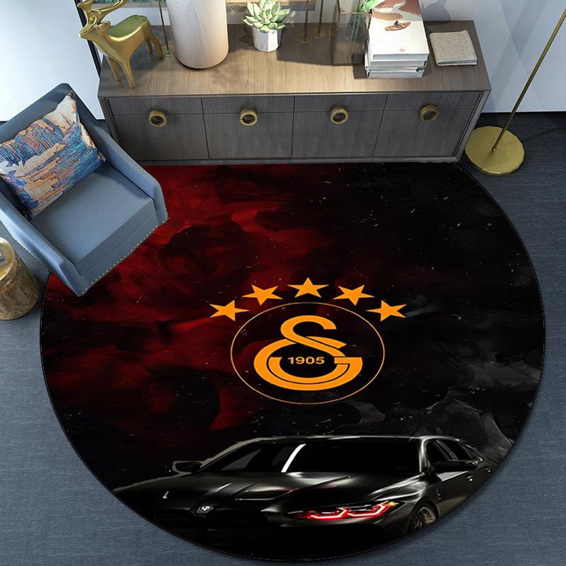 Galatasaray Football Club Crest Round Rug for Livingroom,Bedroom, Palyroom, Chair Rug, Area Rug, Circle Carpet, Fan Christmas Gift