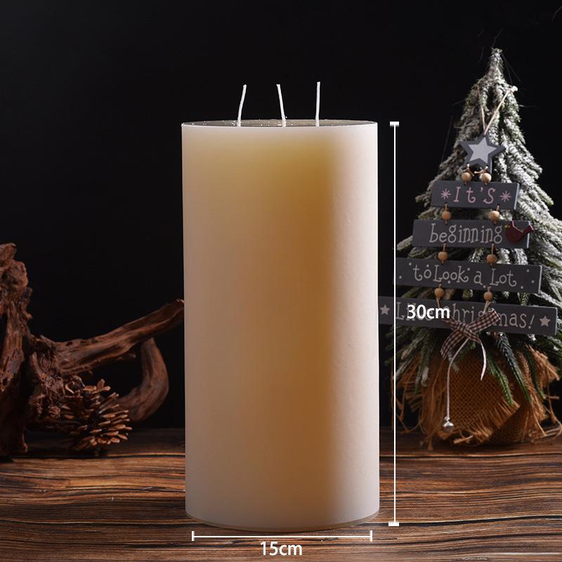 Classic Ivory Smokeless White Cylindrical Wedding Candles for Home and Restaurant Decor - Free Shipping