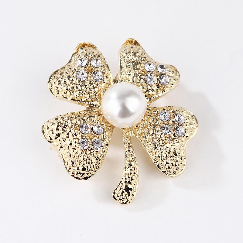 Lanhao Hot-Selling Pearl Swan Rhinestone Flower Brooch - Japanese & Korean Fashion Accessories for Women