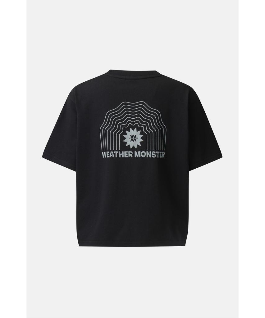 Koolongseupocheu Wm Women'S Crop Print Short Sleeve T-Shirt 8Htcm26204Blk