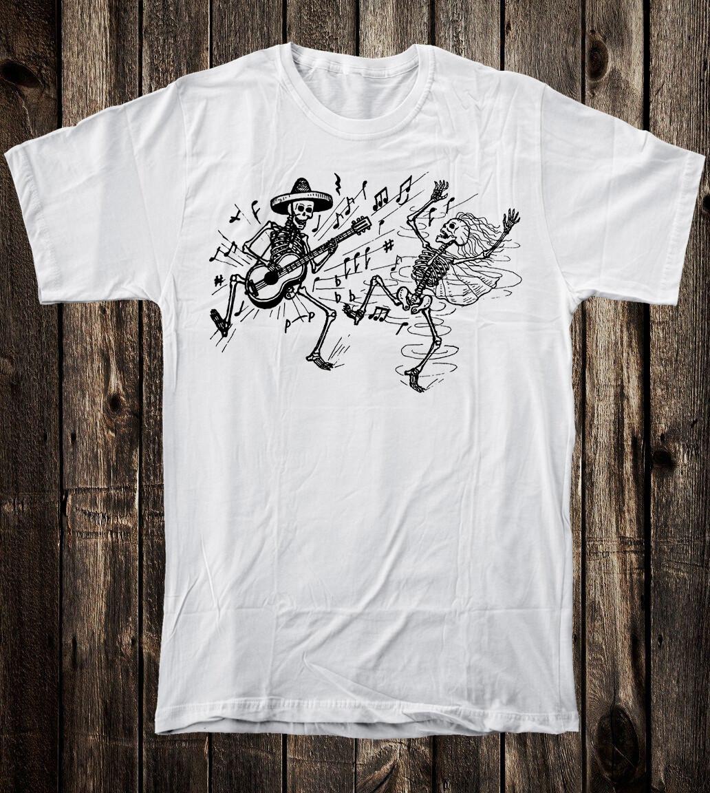 Unisex Cotton T Tee Shirt Russian Prison Tattoo Art Traditional Dancing Skeleton S разноцветный