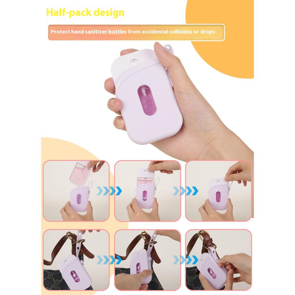 Silicone Protective Case For Hand Sanitizer Spray With Adjustable Lanyard And Shockproof Design for Travel Sports Use