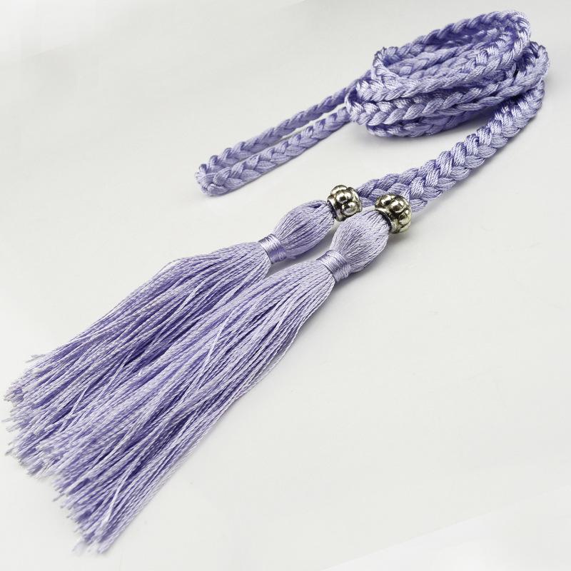 Damesleren riem in Koreaanse stijl met strik en kwastje tailleketting