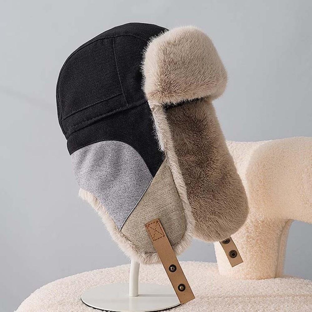 Thick Thermal Warm Earflap Cap Fleece Lined Windproof Winter Hat Winter Trapper Hat  Campers Hikers