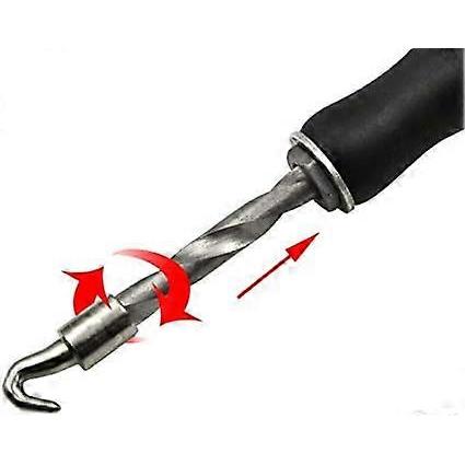 Rebar Hook Rebar Wire Twister Semi-Automatic Retractable Steel Hook Reinforcement Tying Tool with Soft Handle(Black)(1pcs)