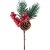 1PC Christmas Branches 13x5x3cm Artificial Christmas Branches With Red Berries & Pine Cones For Festive Decorations Parts