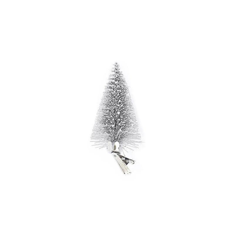 Simulated Small Christmas Tree with Clip Mini Christmas Tree Pine Needle Tree Home Desktop Decoration Ornaments серебряный