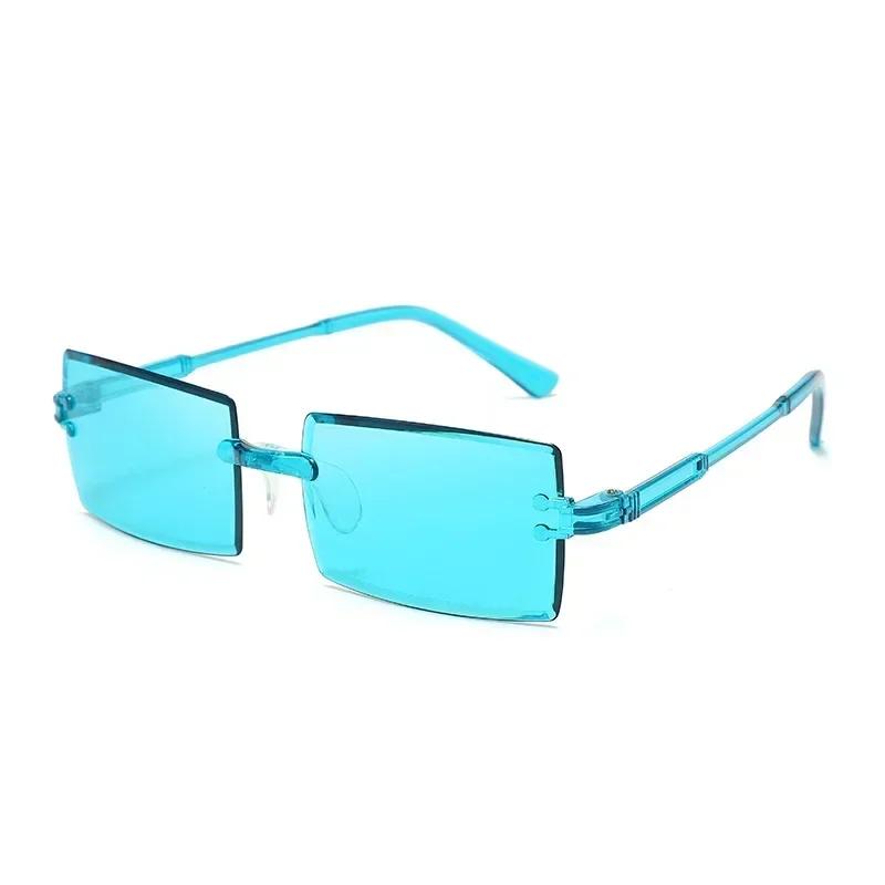 Módní bezrámové špičkové čtvercové sluneční brýle s přechodovými skly Unisex Vintage čtvercový rám Stínicí sluneční brýle Ochrana UV400