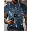 Summer Men Circuit Board Electronic Chip Creative Graphics Fashion Short Sleeve Oversized T-shirt