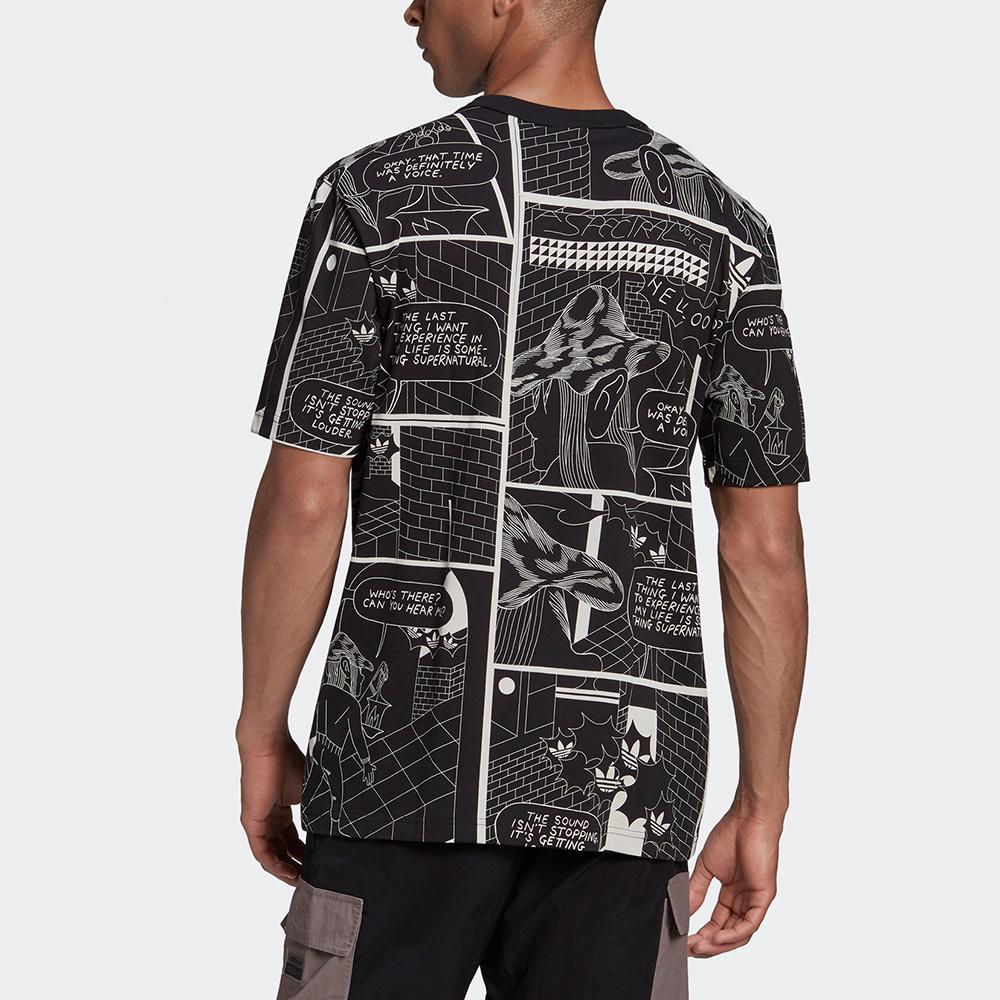 Adidas Originals Trefoil Graphic Tee Men Tops Black GN3346