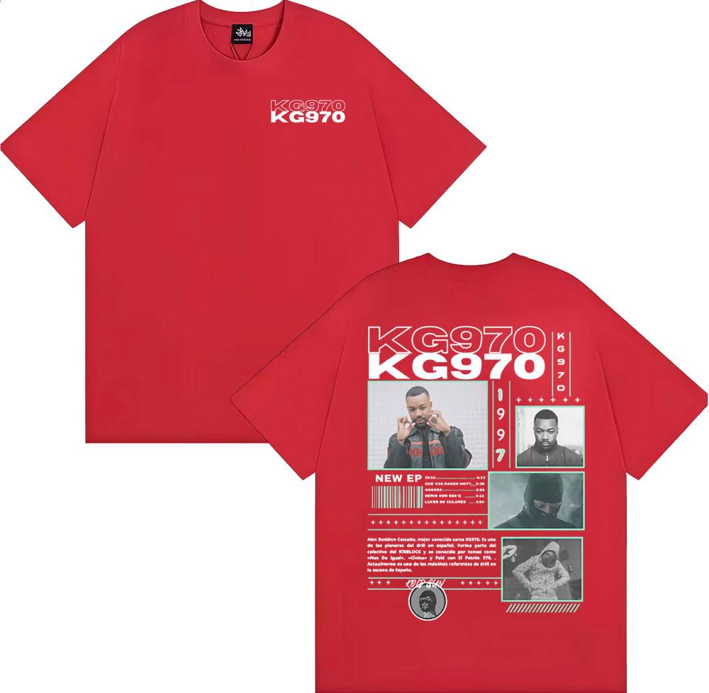 Rapper Kg970 Music Album Tour Graphic T-shirts for Men Harajuku Fashion Trend T Shirt Male Summer O-Neck Loose Oversized T-shirt
