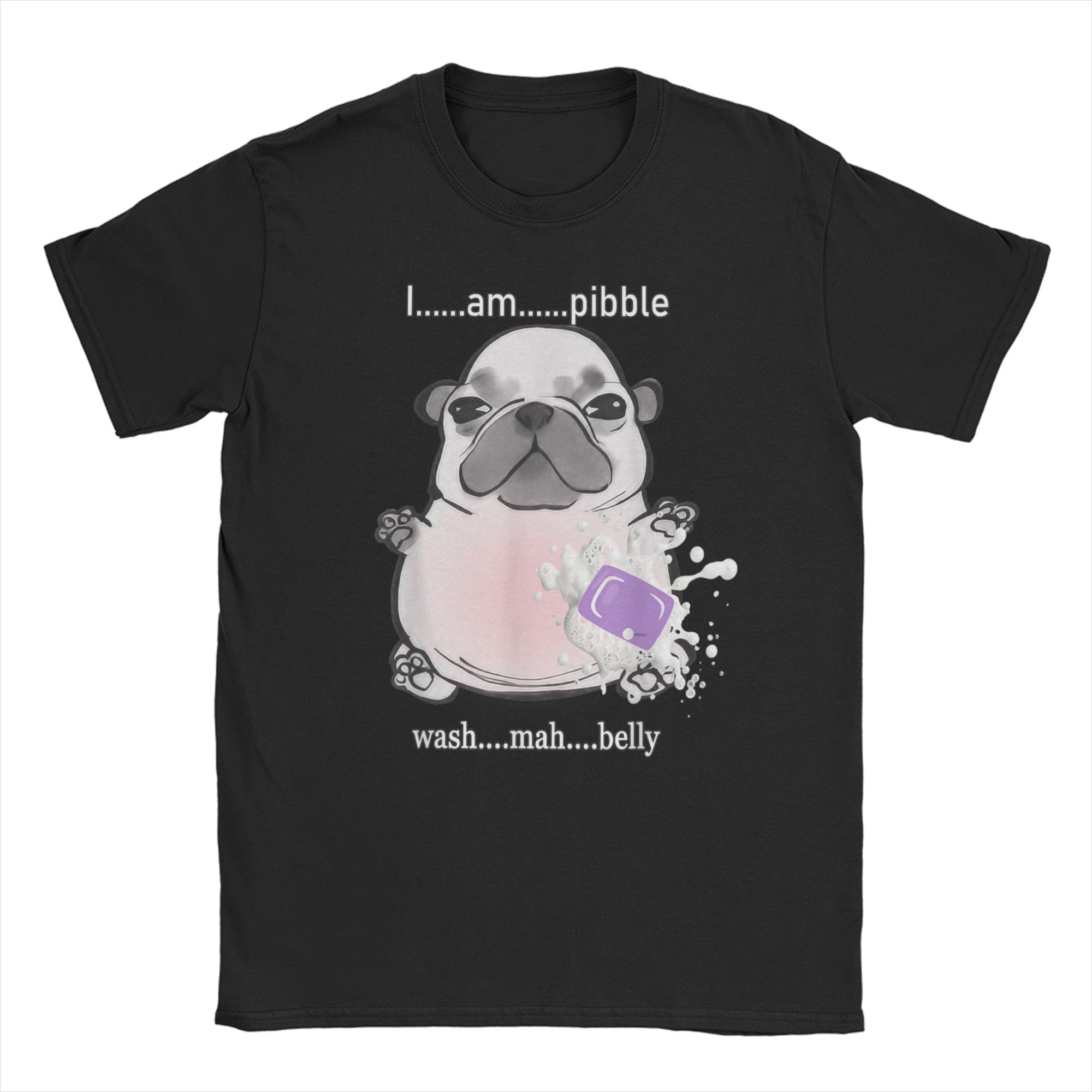 

I Am Pibble Wash My Belly Funny Bulldog Meme TShirts Men Women Vintage Cotton Tee Shirt Round Neck T Shirts Printed Clothes M