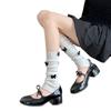 Aesthetic Japanese Sweet Girls Leg Warmers Women Ribbed Knit Foot Cover 3D Butterfly Cute Boot Cuffs Footless Calf Socks