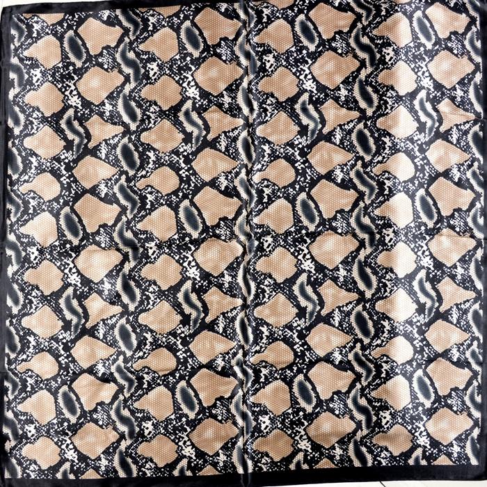 New Style Snakeskin Pattern Square Scarves Wraps Printed  Women Pink Blue Silk Scarf Shawl Unisex Muslim Silk Muffler