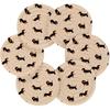 YETTASBIN Cute Dachshund Dog 6 Pcs Drink Coasters with Holder, Cotton Woven Absorbent Heat-Resistant Round Coaster Non-Slip Table Mat for Kitchen Bar