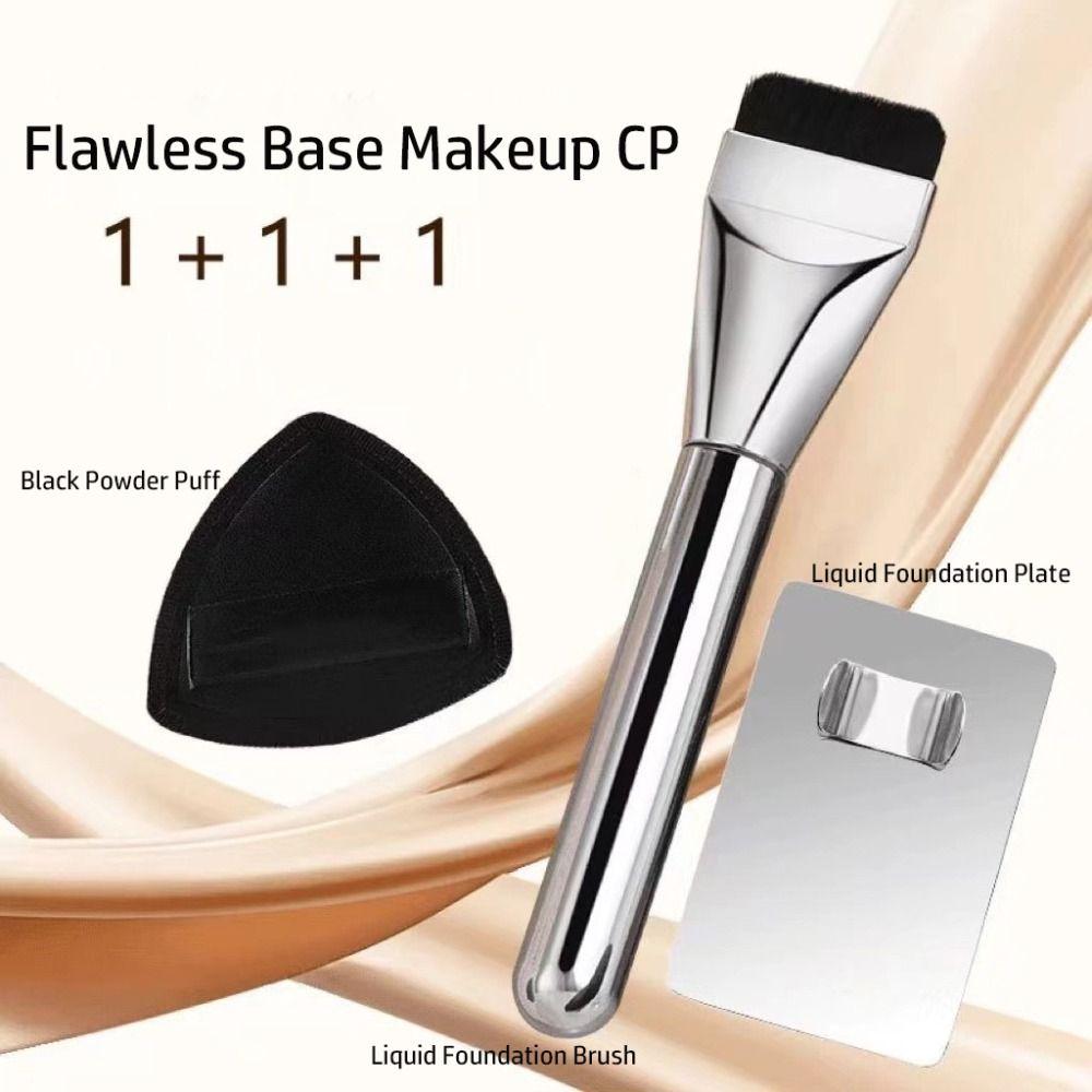 

4PCS With Powder Puff Spatula Cosmetic Brush Set Cosmetic Tools Liquid Foundation Accessories
