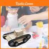 Kinder DIY Wissenschaft und Technik Elektrisches Kettenpanzerfahrzeug Holzmaterial Anpassbar Pädagogischer Bausatz