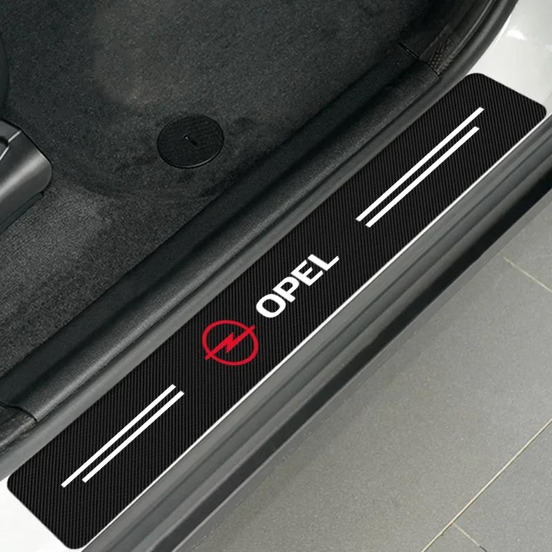 4pc Carbon Fiber Threshold Sticker for Cars Pedal Protection Sticker For Opel Astra J Insignia Astra G Corsa Mokka Vivaro Meriva