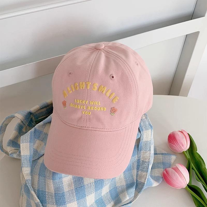 

Cute Pink Embroidered Baseball Cap Lucky Floral Adjustable Dad Hat for Women розовый