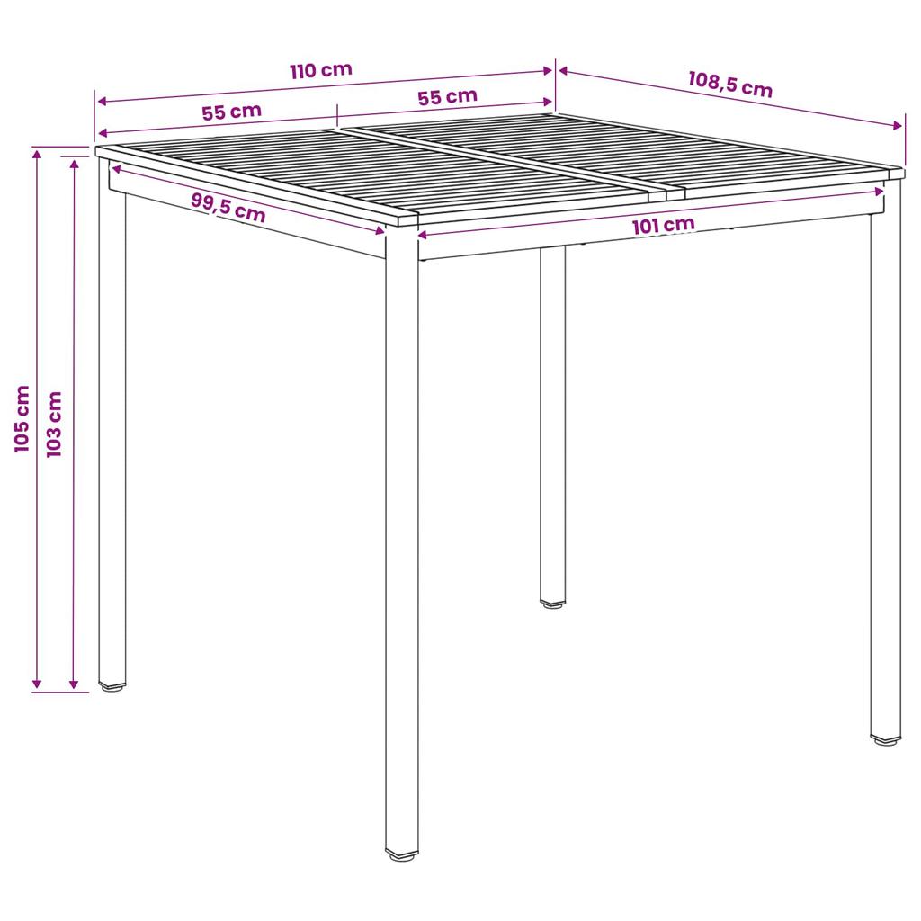 Garden Bar Table NAARDEN White and Black 110 x 108.5 x 105 cm