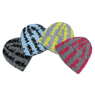 Cold Hat Women's Korean Version Trendy Brand Versatile Knitted Hat Personalized Sanskrit Alphabet Jacquard Pullover Ear Protection Knitted Hat Men's 