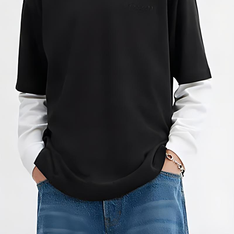 Coach Solid Color Round Neck Pullover Short Sleeve T-Shirt Men Tops Black CU383-BLK