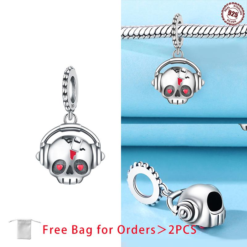 Halloween Skull Witch Pumpkin Bat Rose Bead Components Pendant Bead Component Compatible With Charm Bead Components Copper Metal Authentic Original