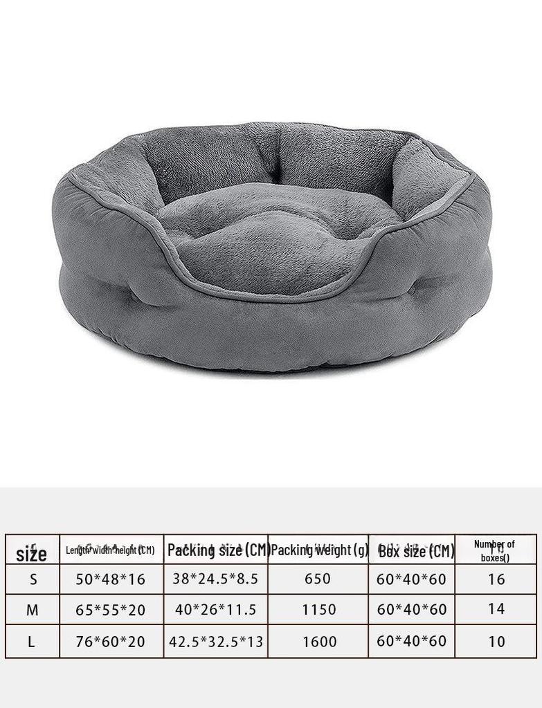 Cozy Winter Round Pet Bed - Machine Washable for Cats and Small Dogs