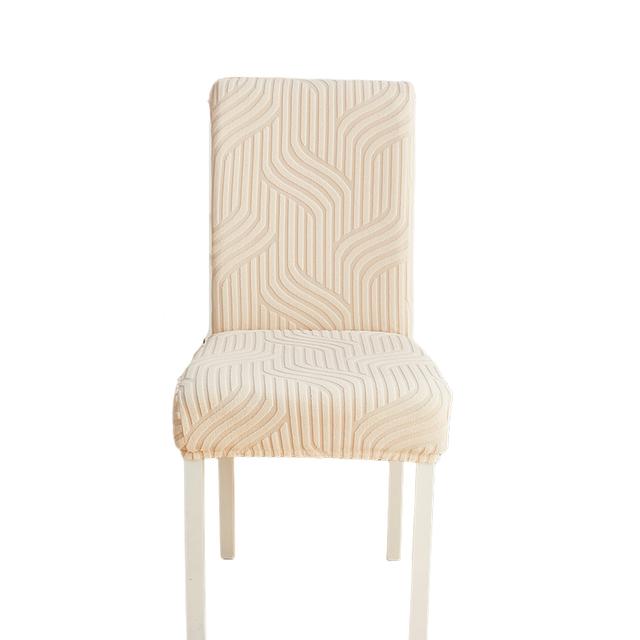 Dining Room Chair Covers Stretch Woven Jacquard Thick Plush 5 Styles String Pattern Chair Slipcovers Super Secure Chair Guard
