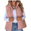 2026 Fall Winter Corduroy Quilted Vest for Women, Fashion Casual Padded Gilet with Pockets and Front Zipper