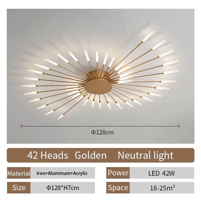 Modern Creative Fireworks LED Ceiling Lamp Nordic Living Room Lights Lustre Home Indoor Bedroom Dining Room Ceiling Chandeliers