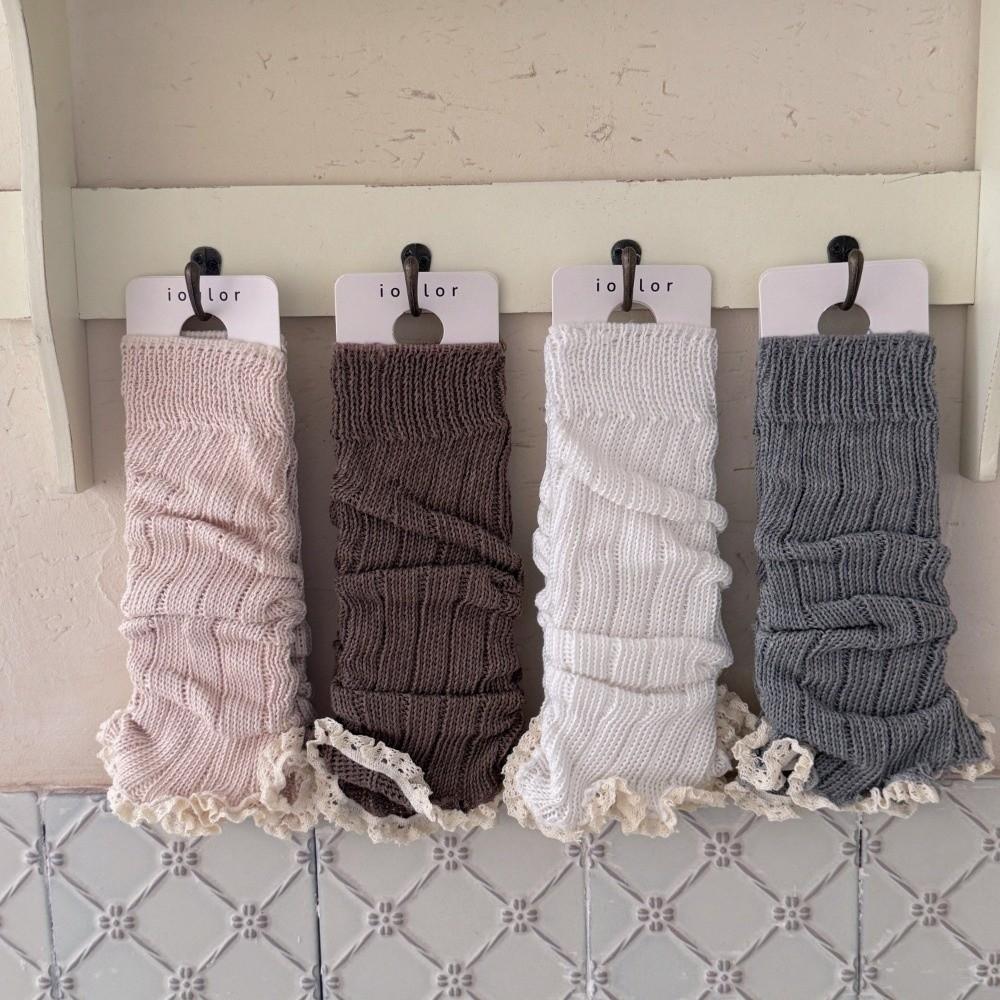 Y2K Pletené návleky na nohy Jednobarevné Dlouhé podkolenky Sladké ponožky do bot Podzim a Zima