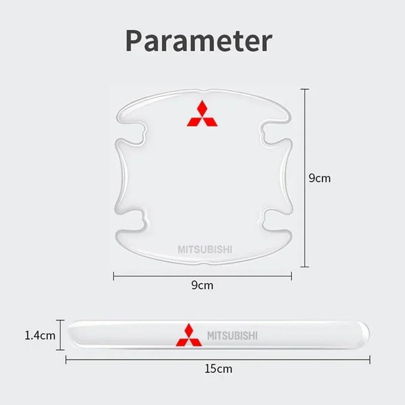 Pour Mitsubishi ASX Lancer Cordia Pajero Outlander Eclipse Galant Mirage Colt Poignée de Porte de Voiture Bol Bandelettes Autocollantes Transparentes