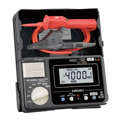 HIOKI Měřič izolačního odporu Megger Tester Solární PV Vyrobeno v Japonsku Digitální 5 rozsahů s certifikací JIS 50V 125V 250V 500V 1000V IR4053-11