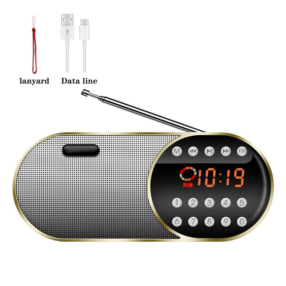 Portátil mini rádio fm sem fio bluetooth 5.0 alto-falantes tf \ usb \ led função flashling suporte 3.5mm fone de ouvido mp3 player