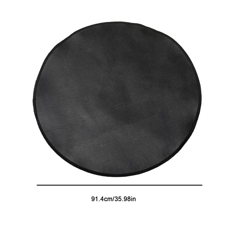 

36-дюймовый черный круглый многофункциональный огнестойкий коврик для универсального использования на открытом воздухе, утолщенный коврик для костра с подогревом