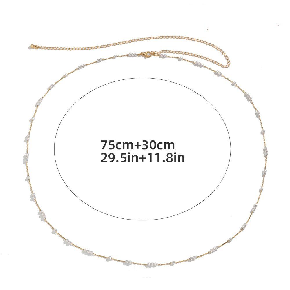 Pearl Metal Bead Rhinestone Dress Ornament Korean Style Belt Sexy Waist Chain Female Belt