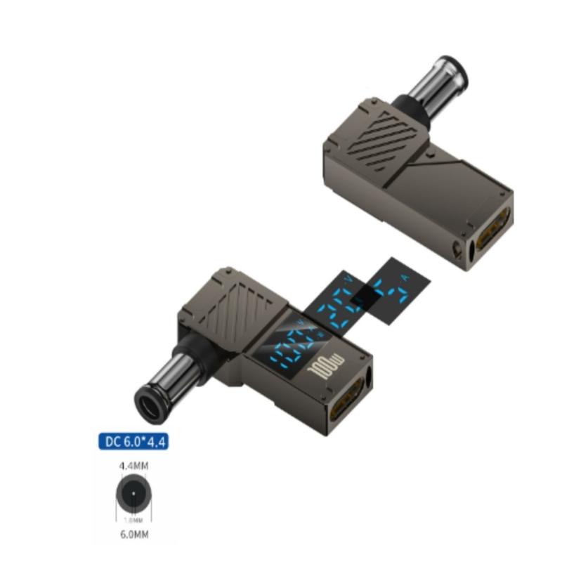 USB C auf Gleichstrom 100W PD Typ C Buchse auf Stecker Verbinder Mit Digitalanzeige für Monitore Spannungen Strom Leistung