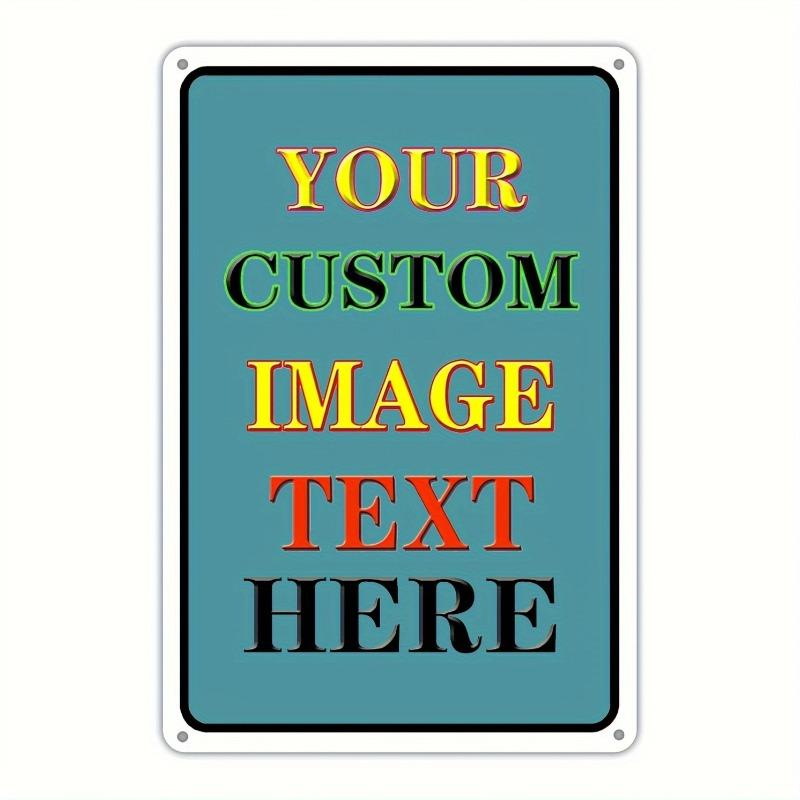 Custom Photo Rectangular Iron Plate Vintage Tin Sign Personalized Metal Wall Painting Custom Design 20x30cm(7.8x11.8inch)